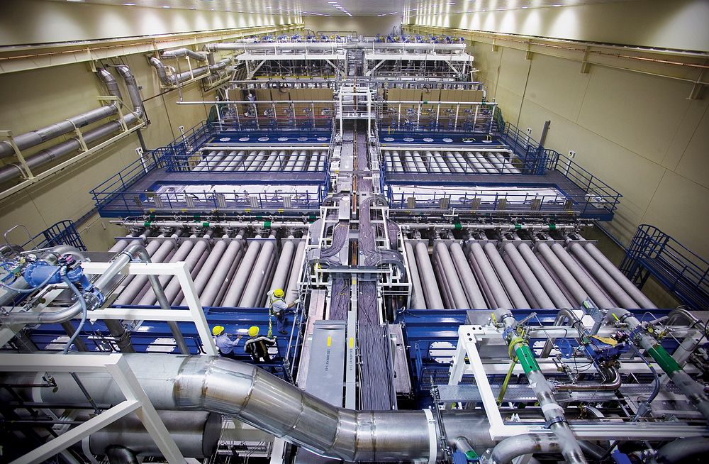 Seen from above, each of National Ignition Facility's two identical laser bays has two clusters of 48 beamlines, one on…