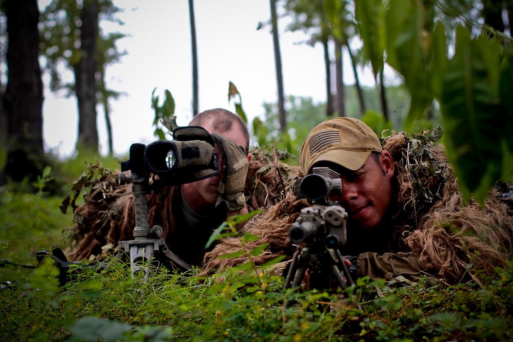 A U.S. Army sniper team from 1-114th Infantry Regiment, 50th Infantry Brigade Combat Team, New Jersey Army National Guard…