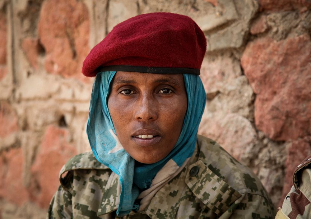 A female Somali soldier is seen in the town of Belet Weyne, 19 August 2013. AU-UN IST PHOTO / ILYAS A. ABUKAR. Original…