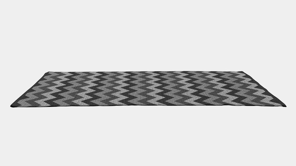 Zigzag pattern rug, black and white, home decor object