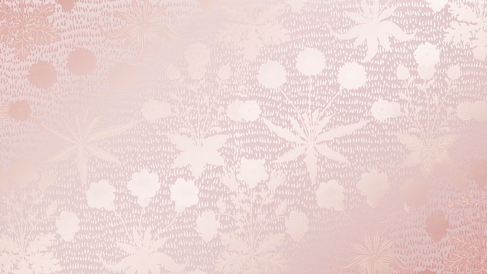 Pink pattern desktop wallpaper, vintage botanical design