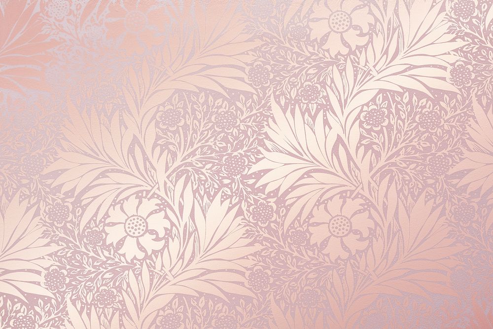 Pink pattern background, vintage botanical design