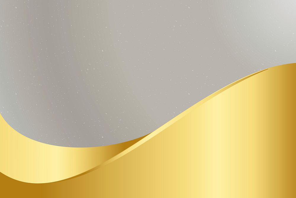 Gray background vector with golden wave