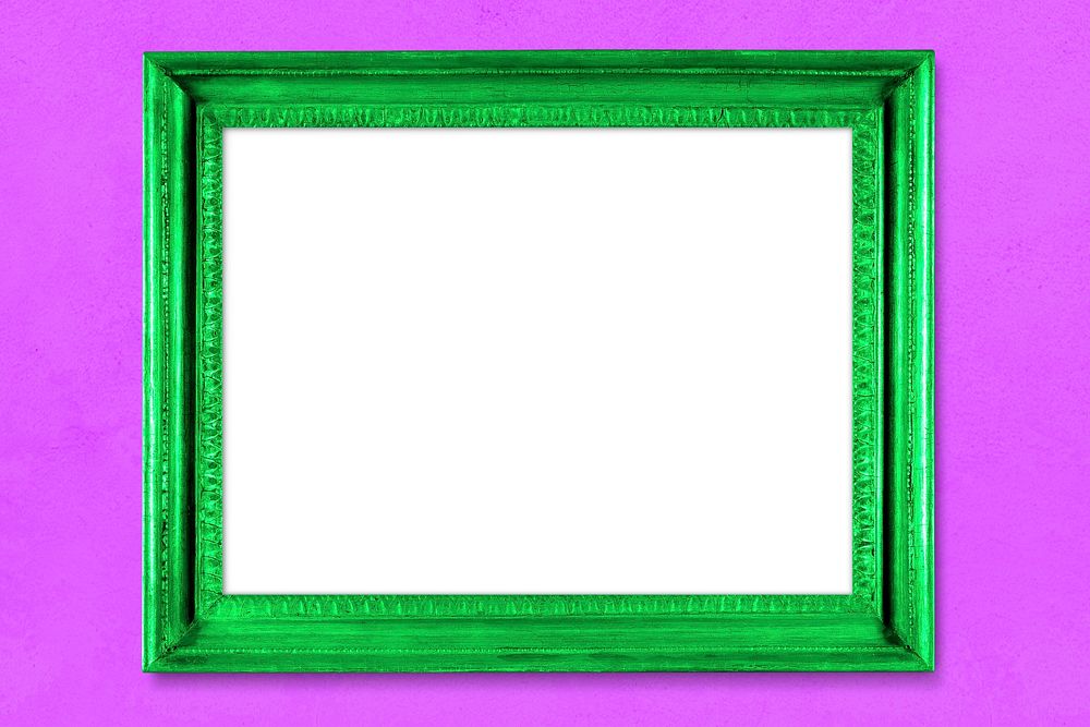 Picture frame mockup psd in neon green