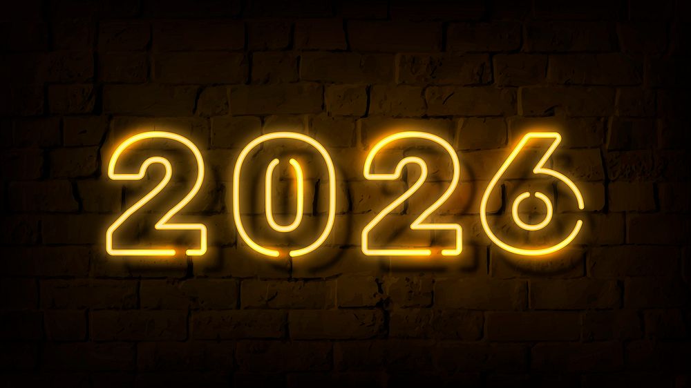 2026 gold neon HD wallpaper, Premium Vector rawpixel