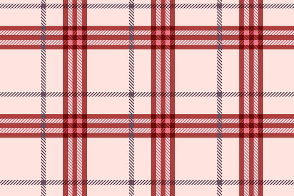 Red plaid background, grid pattern design vector