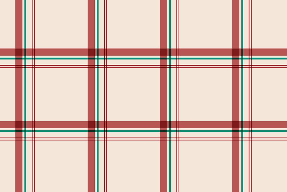 Cream plaid background, grid pattern design vector