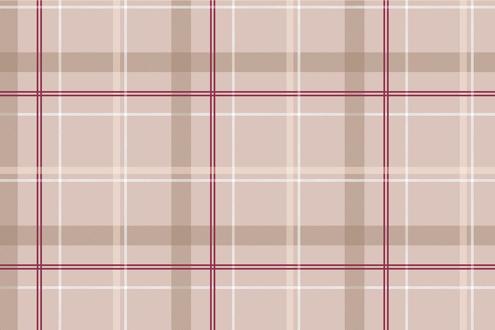 Beige plaid background, grid pattern design vector