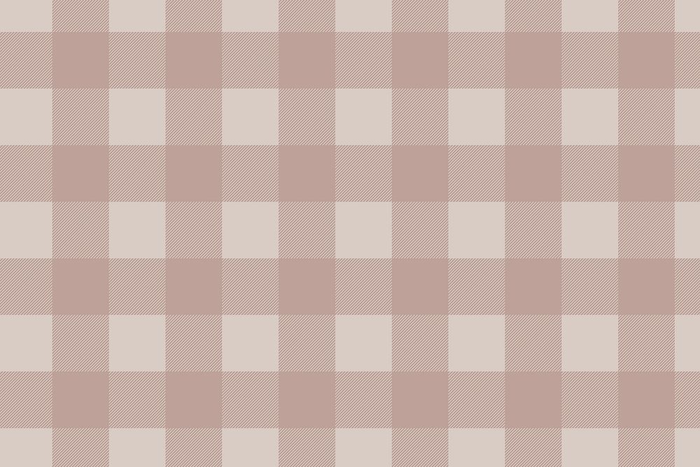 Seamless plaid background, beige checkered pattern design vector