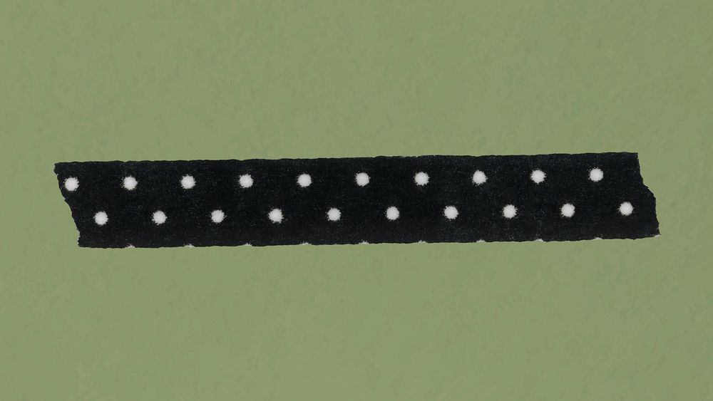 Polka dot washi tape clipart, black pattern, diary sticker vector