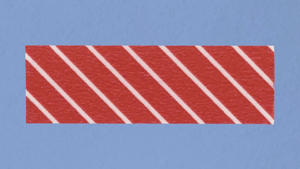 Stripe washi tape clipart, red pattern design psd