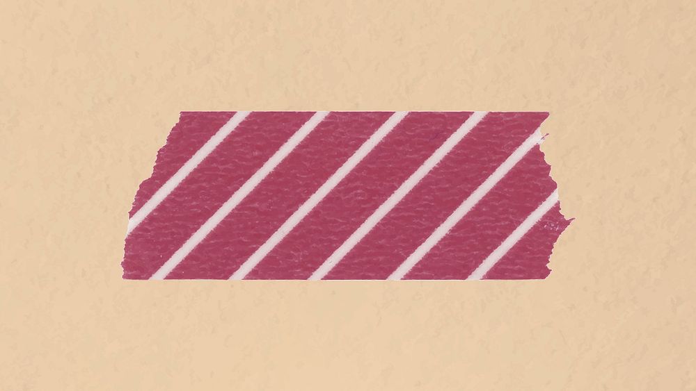 Pink washi tape sticker, striped pattern collage element vector
