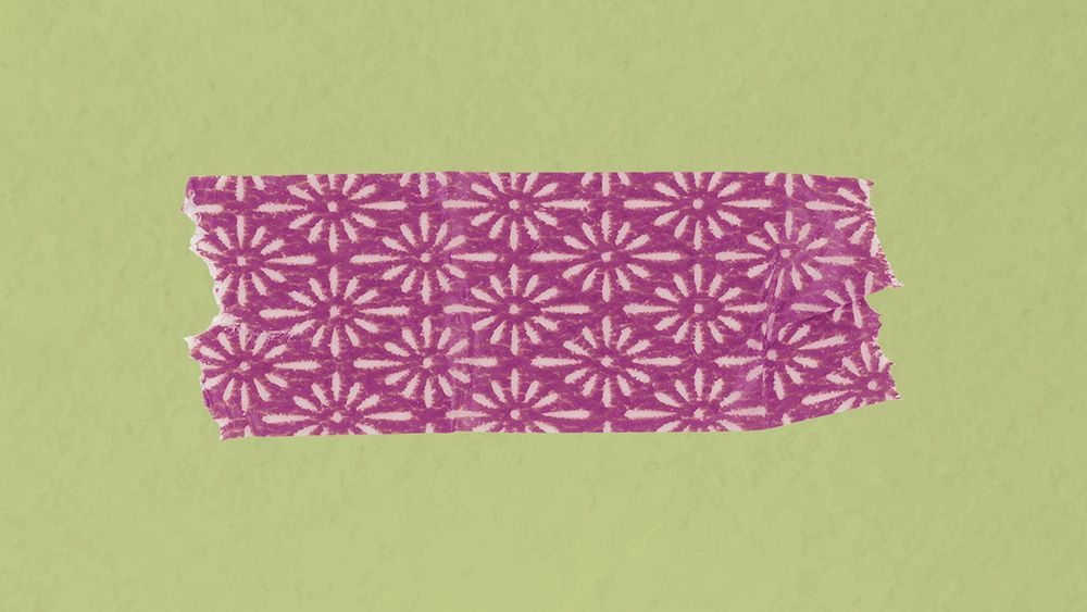 Vintage washi tape clipart, pink pattern design psd