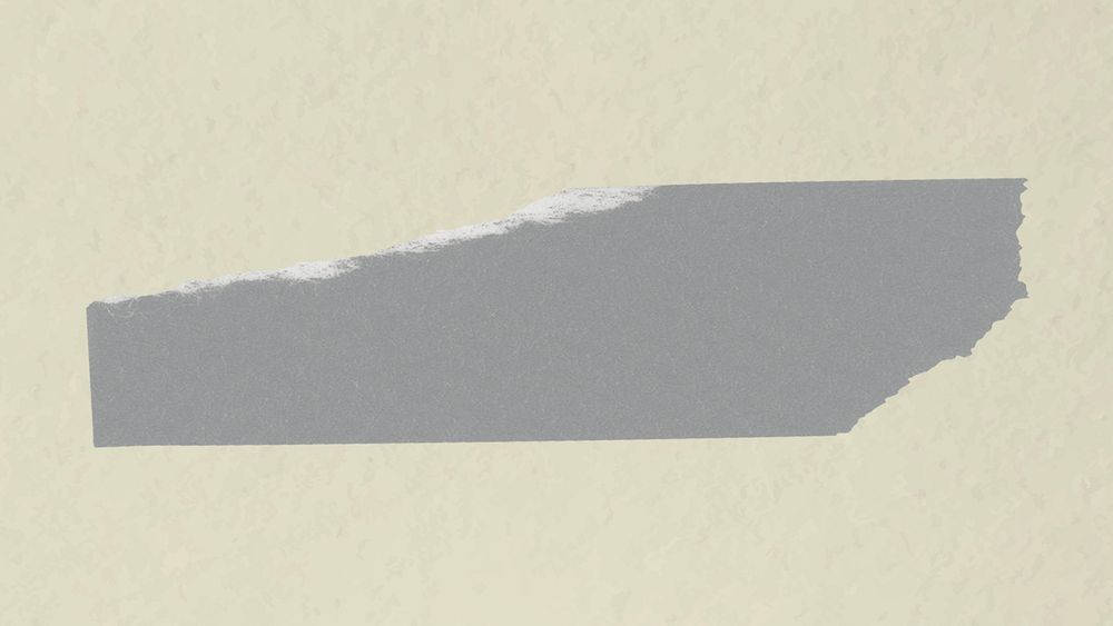 Torn washi tape clipart, gray planner decorative sticker psd