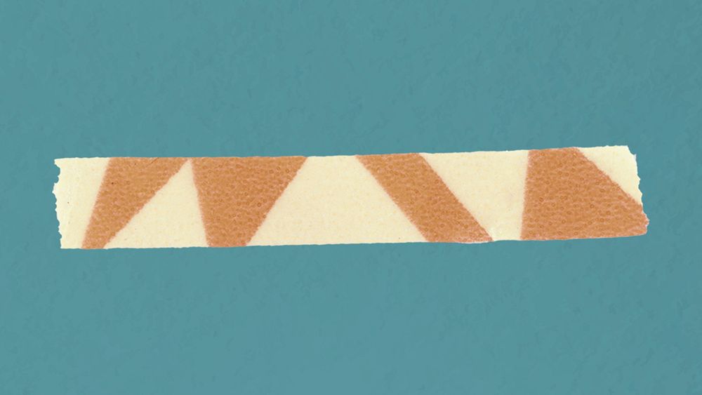 Abstract washi tape clipart, brown pastel design psd