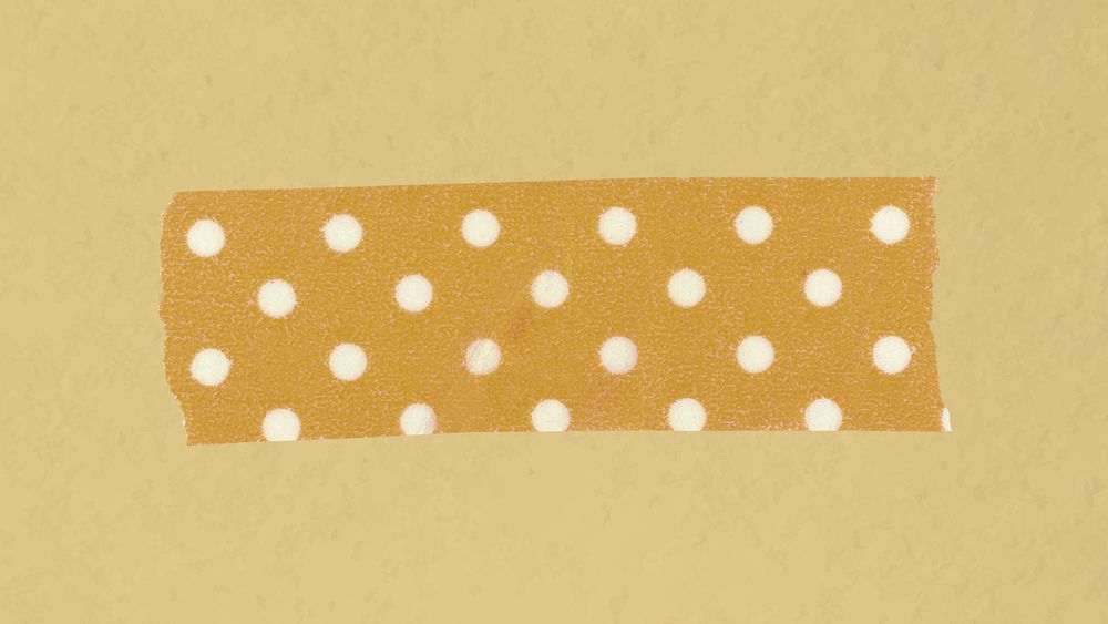 Sticky washi tape clipart, yellow polka dot pattern, collage element vector