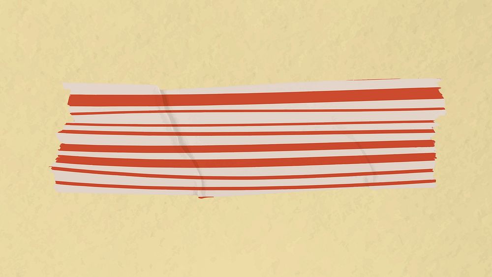 Pattern washi tape clipart, red stripes design psd