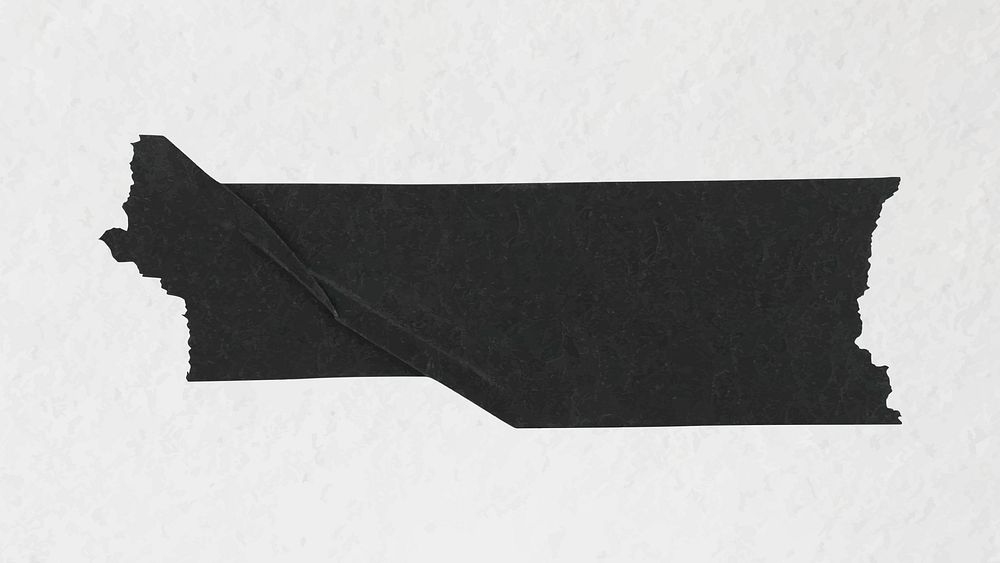 Simple washi tape sticker, black collage element psd