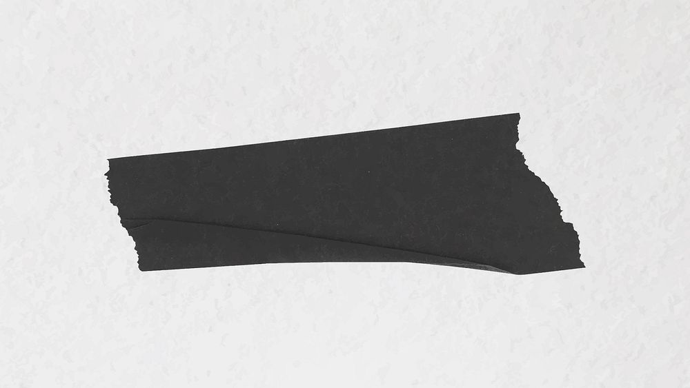 Simple washi tape sticker, black collage element vector