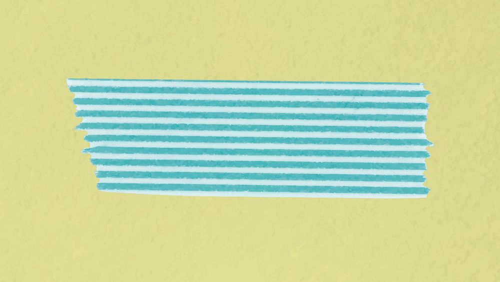 Blue washi tape sticker, striped pattern collage element vector