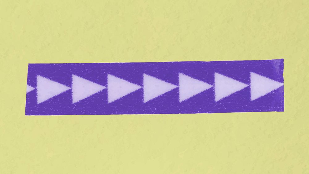 Arrow pattern tape clipart, purple collage element vector