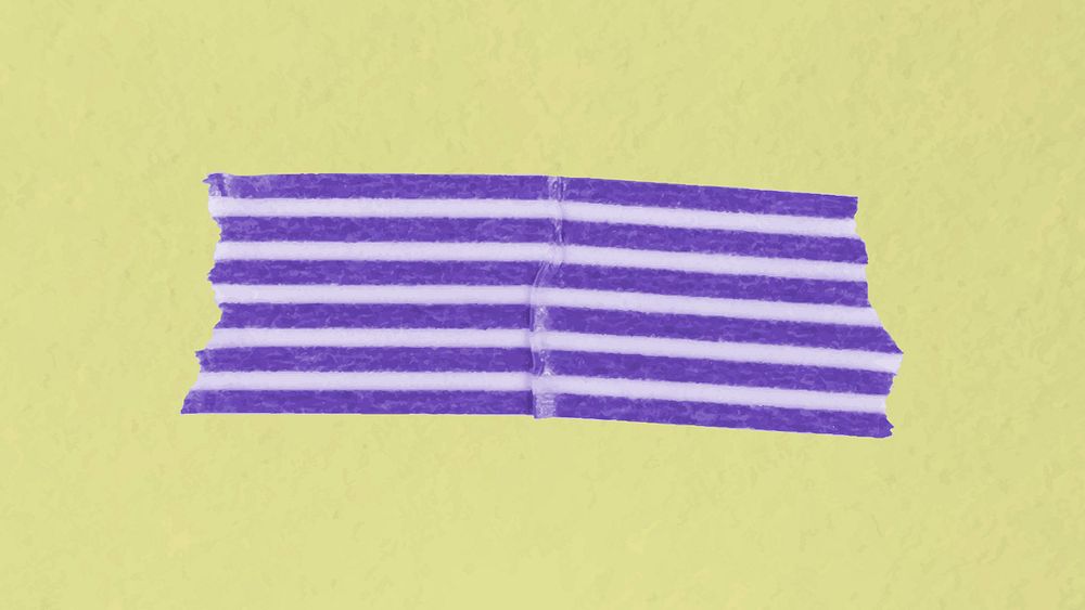 Purple washi tape sticker, striped pattern collage element vector