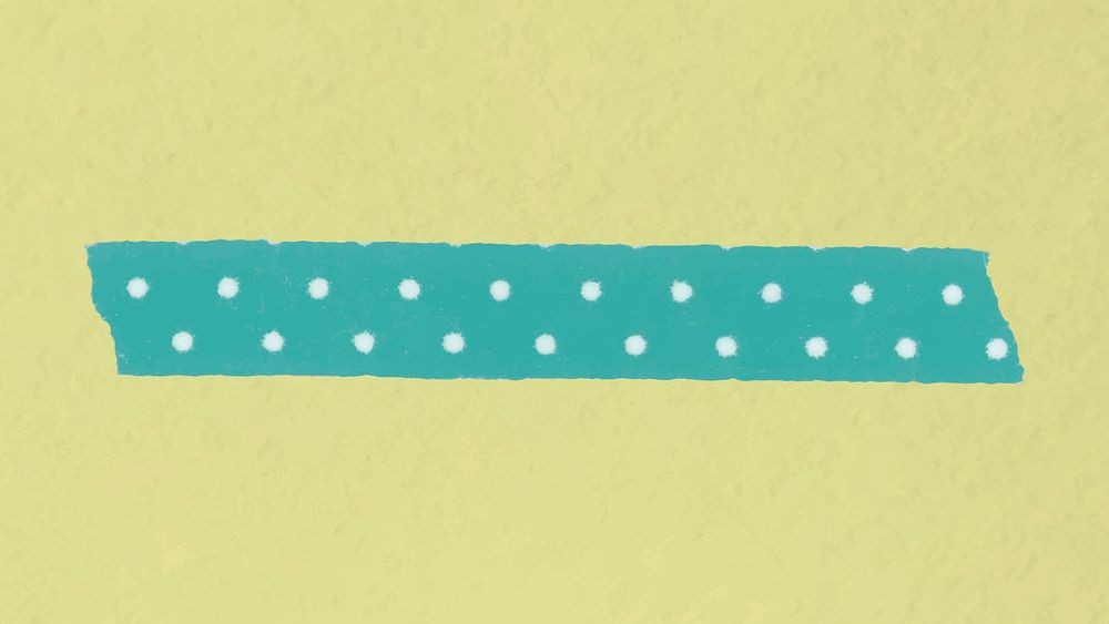 Polka dot washi tape clipart, green pattern design psd