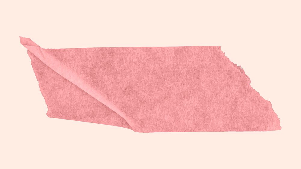 Wrinkled washi tape clipart, pink planner decoration vector