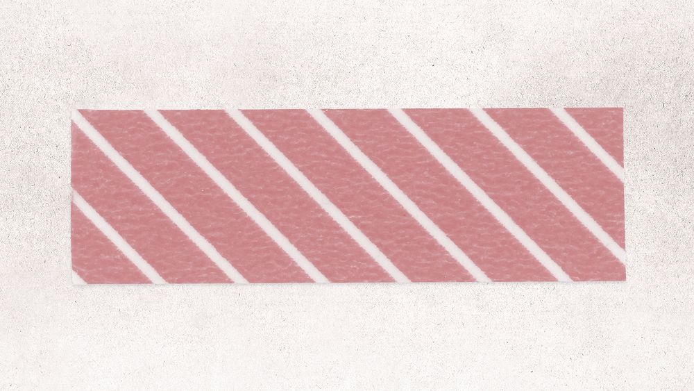 Pink washi tape clipart, striped pattern collage element psd