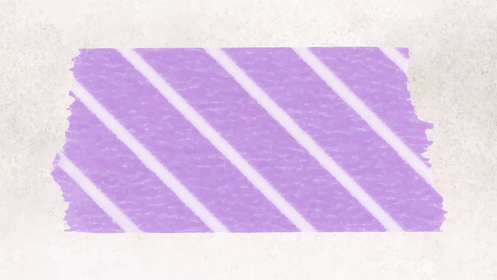 Stripe washi tape collage element, purple pattern design vector