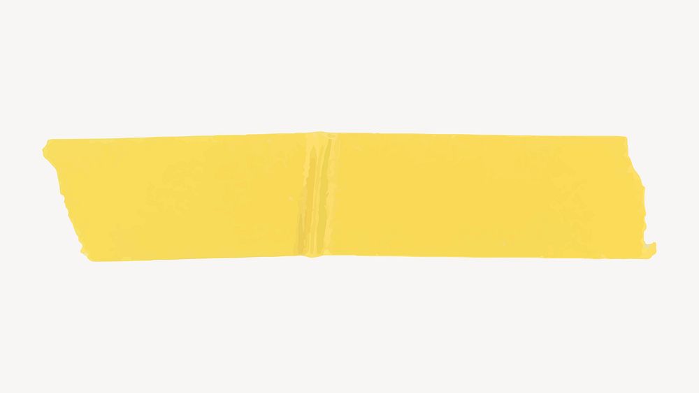 Yellow washi tape clipart, cute digital decorative sticker psd