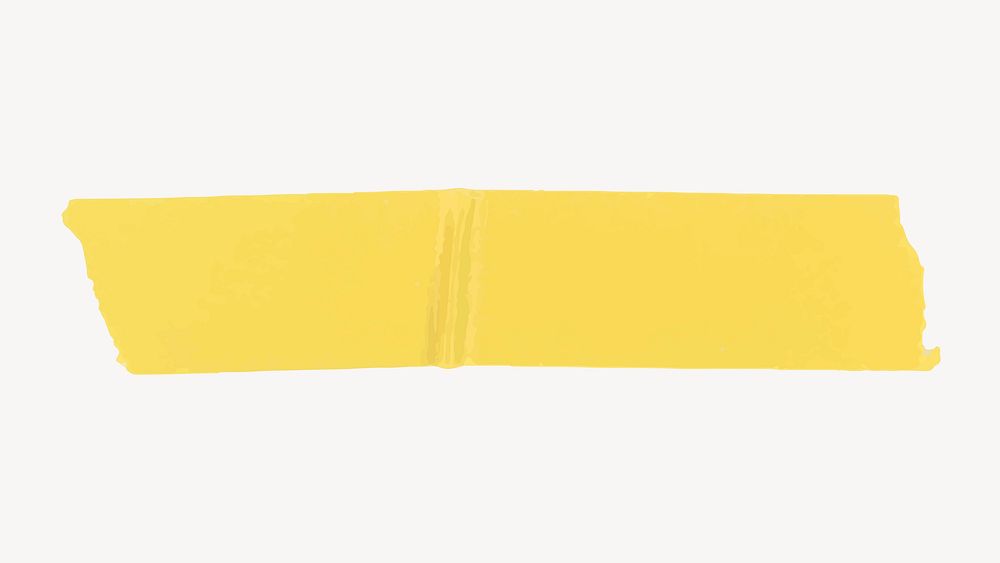 Washi tape clipart, yellow diary decorative sticker vector
