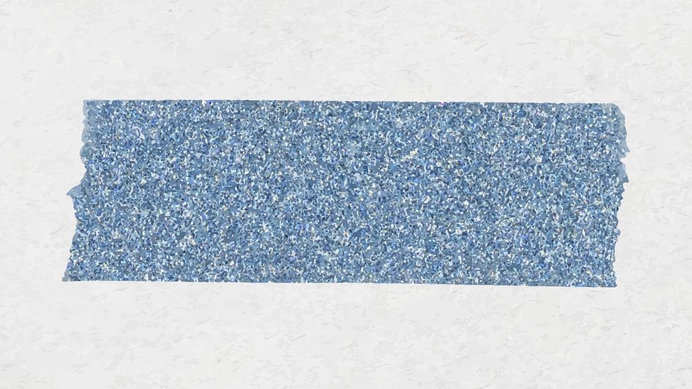 Glitter washi tape clipart, blue cute design vector