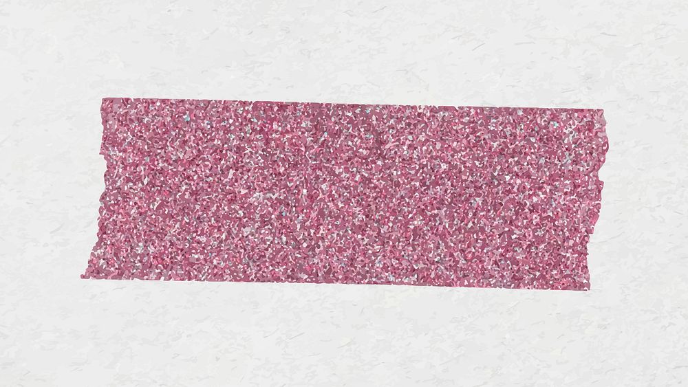Glitter washi tape collage element, pink cute design vector