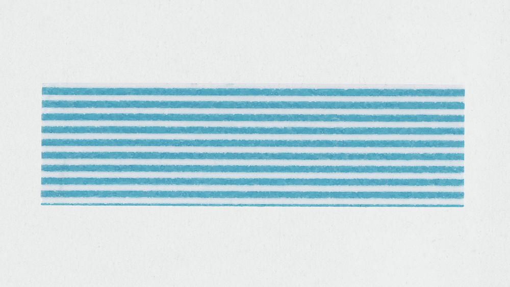 Blue washi tape clipart, striped pattern collage element psd