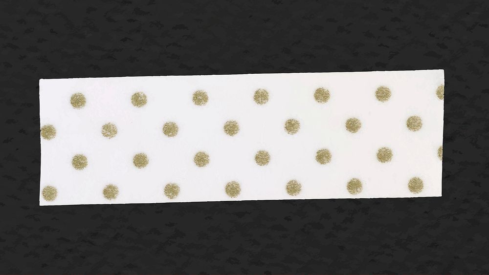 White washi tape sticker, polka dot patterned collage element psd