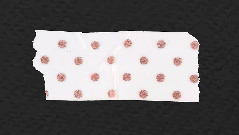 Polka dot washi tape collage element, white pattern design vector