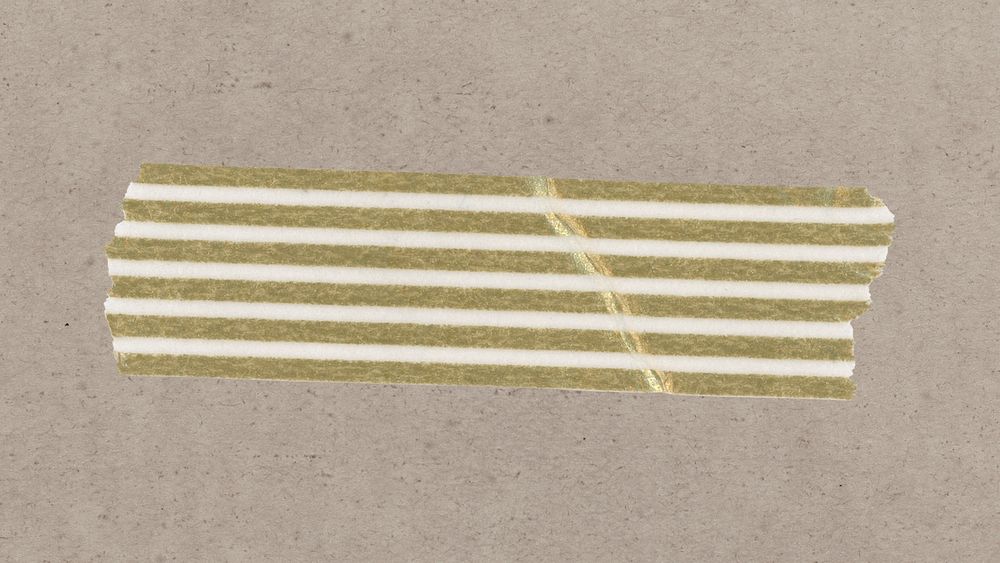 Pattern washi tape clipart, yellow stripes design psd