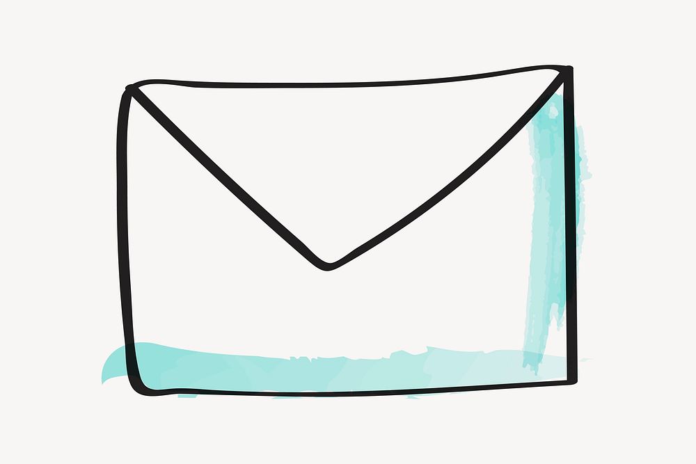 Envelope doodle, business email clipart vector