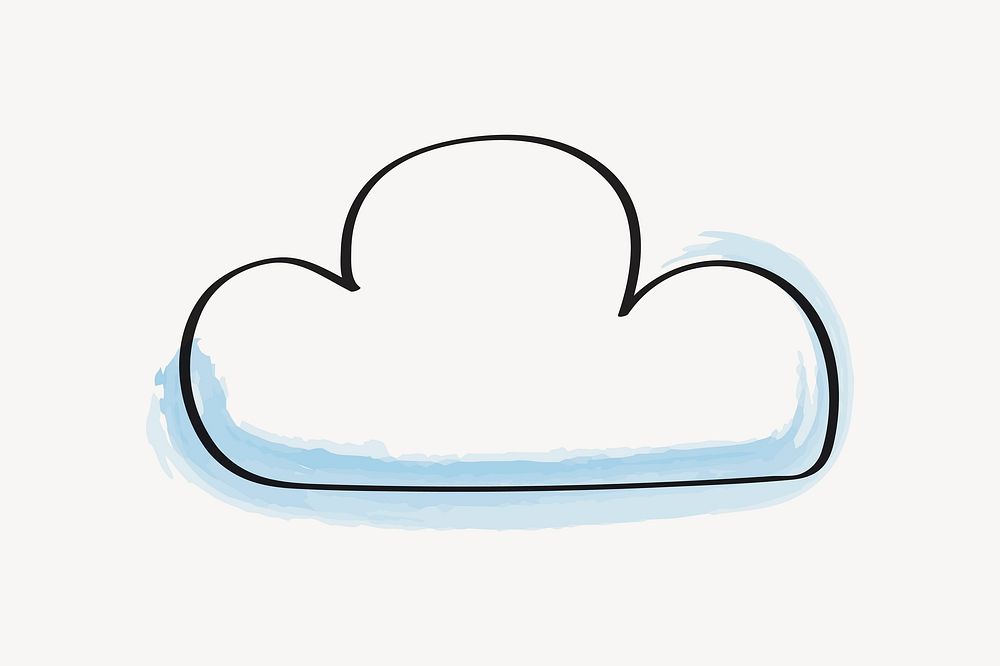 Simple cloud doodle, icon illustration