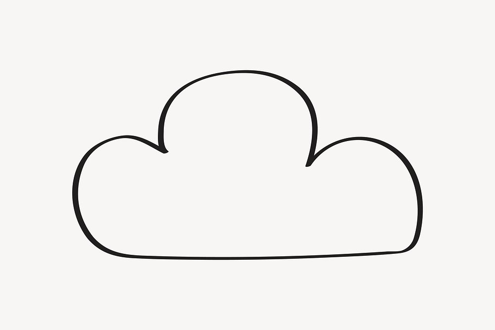 Minimal cloud icon, simple doodle illustration vector