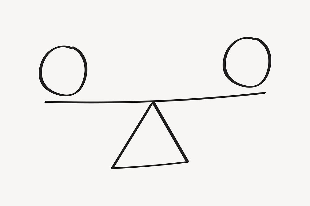 Business balancing line icon, doodle clipart