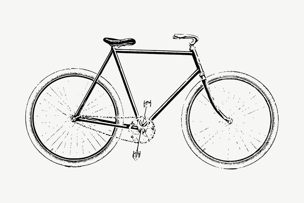 Bicycle clipart, vintage vehicle illustration vector. Free public domain CC0 image.