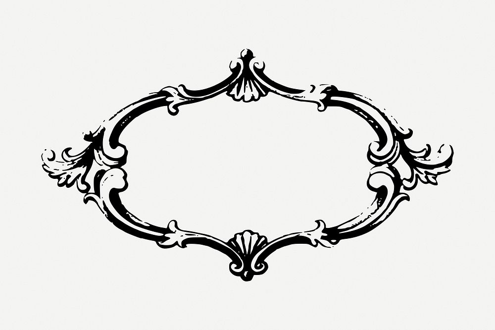 Black ornament frame, vintage illustration psd. Free public domain CC0 image.