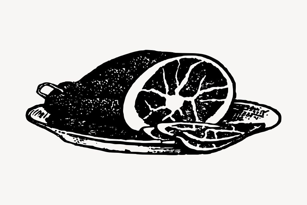 Ham drawing, vintage food illustration vector. Free public domain CC0 image.