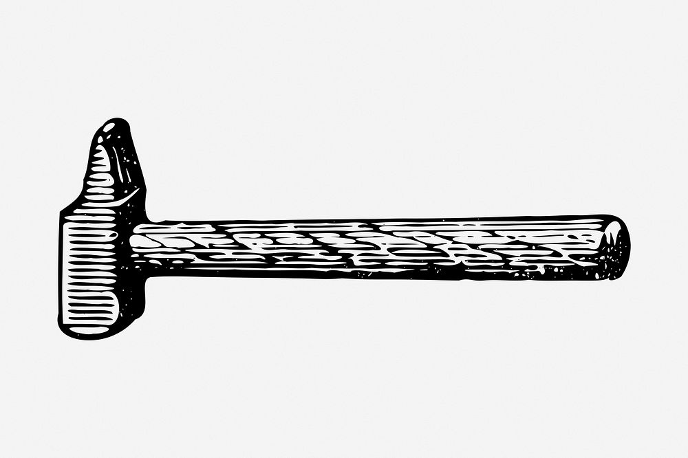 Hammer clipart, tool vintage illustration vector. Free public domain CC0 image.