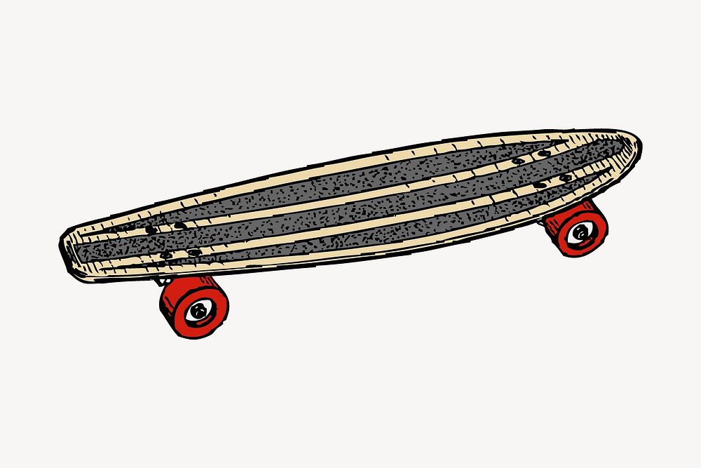 Skateboard sticker, hobby illustration vector. Free public domain CC0 image.