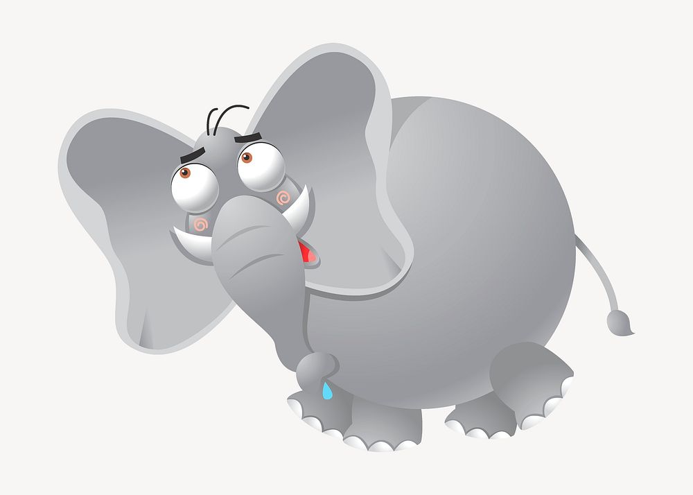 Elephant clipart, cartoon animal illustration psd. Free public domain CC0 image.