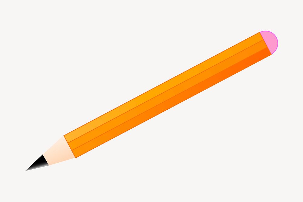 Pencil sticker, stationery illustration vector. Free public domain CC0 image.