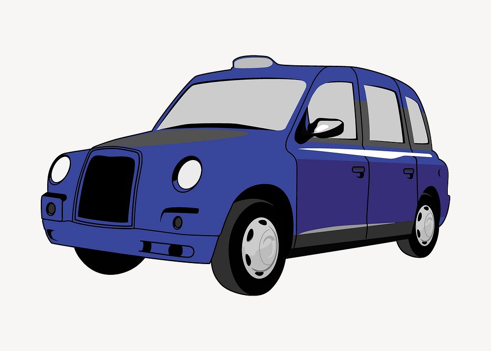 Blue taxi cab clipart, transportation illustration psd. Free public domain CC0 image.